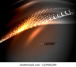 Neon glowing techno lines, hi-tech futuristic abstract background template with square shapes. Vector illustration