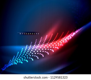Líneas tecno brillantes neón, plantilla de fondo abstracto de alta tecnología futurista con formas cuadradas. Ilustración del vector