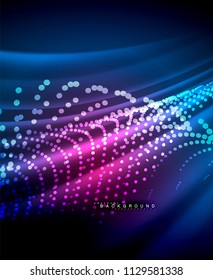 Neon leuchtende Techno-Linien, High-Tech-futuristische abstrakte Hintergrundvorlage mit quadratischen Formen. Vektorgrafik