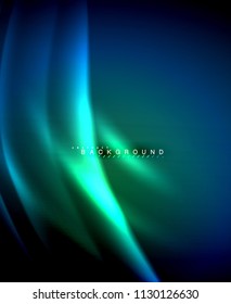 Neon glowing techno lines, hi-tech futuristic abstract background template with square shapes. Vector illustration