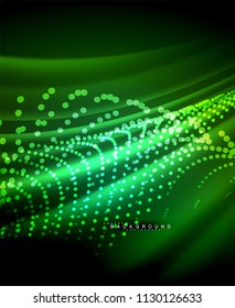 Neon leuchtende Techno-Linien, High-Tech-futuristische abstrakte Hintergrundvorlage mit quadratischen Formen. Vektorgrafik