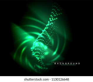 Neon glowing techno lines, hi-tech futuristic abstract background template with square shapes. Vector illustration