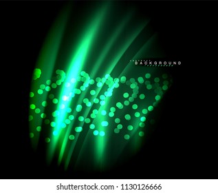 Líneas tecno brillantes neón, plantilla de fondo abstracto de alta tecnología futurista con formas cuadradas. Ilustración del vector