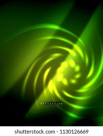 Líneas tecno brillantes neón, plantilla de fondo abstracto de alta tecnología futurista con formas cuadradas. Ilustración del vector
