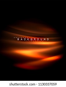 Neon glowing techno lines, hi-tech futuristic abstract background template with square shapes. Vector illustration
