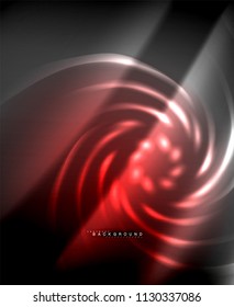 Neon glowing techno lines, hi-tech futuristic abstract background template with square shapes. Vector illustration