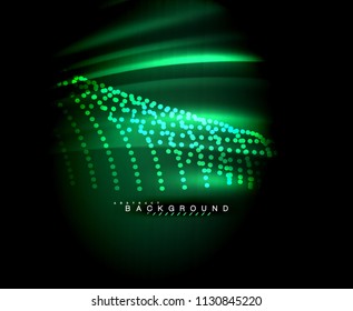 Neon glowing techno lines, hi-tech futuristic abstract background template with square shapes. Vector illustration