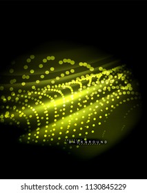 Neon glowing techno lines, hi-tech futuristic abstract background template with square shapes. Vector illustration
