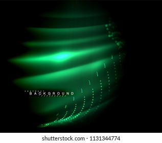 Líneas tecno brillantes neón, plantilla de fondo abstracto de alta tecnología futurista con formas cuadradas. Ilustración del vector