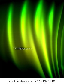 Neon glowing techno lines, hi-tech futuristic abstract background template with square shapes. Vector illustration