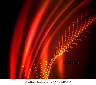 Neon leuchtende Techno-Linien, High-Tech-futuristische abstrakte Hintergrundvorlage mit quadratischen Formen. Vektorgrafik