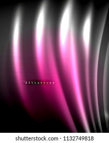 Neon glowing techno lines, hi-tech futuristic abstract background template with square shapes. Vector illustration