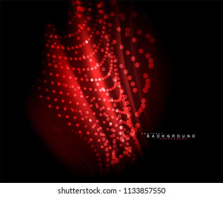Líneas tecno brillantes neón, plantilla de fondo abstracto de alta tecnología futurista con formas cuadradas. Ilustración del vector