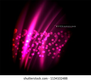 Neon glowing techno lines, hi-tech futuristic abstract background template with square shapes. Vector illustration