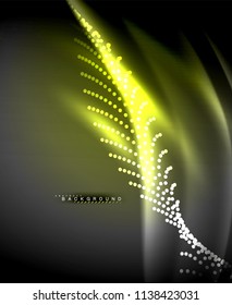 Líneas tecno brillantes neón, plantilla de fondo abstracto de alta tecnología futurista con formas cuadradas. Ilustración del vector