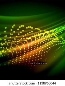 Neon leuchtende Techno-Linien, High-Tech-futuristische abstrakte Hintergrundvorlage mit quadratischen Formen. Vektorgrafik