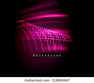 Neon leuchtende Techno-Linien, High-Tech-futuristische abstrakte Hintergrundvorlage mit quadratischen Formen. Vektorgrafik