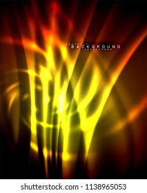 Neon linhas de tecno brilhantes, modelo de fundo abstrato futurista de alta tecnologia com formas quadradas. Ilustração vetorial