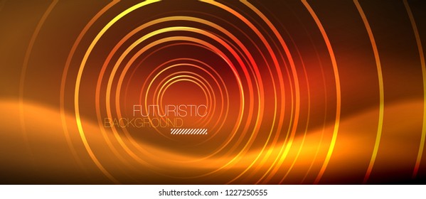 Neon glowing techno lines, hi-tech futuristic abstract background template with square shapes, vector
