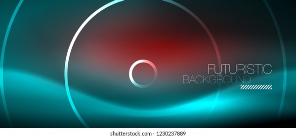 Neon glowing techno lines, hi-tech futuristic abstract background template with square shapes, vector
