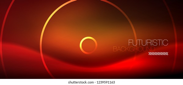 Líneas tecno brillantes neón, plantilla de fondo abstracto de alta tecnología futurista con formas cuadradas, vector