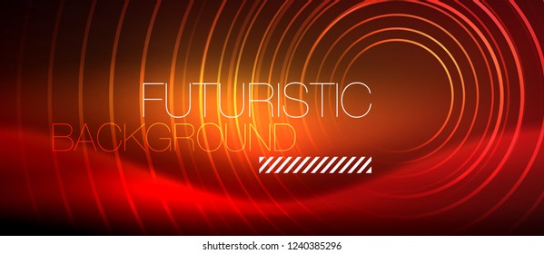 Líneas tecno brillantes neón, plantilla de fondo abstracto de alta tecnología futurista con formas cuadradas, vector