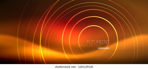 Neonleuchtende Techno-Linien, futuristisch abstrakte High-Tech-Hintergrundvorlage mit quadratischen Formen, Vektorgrafik