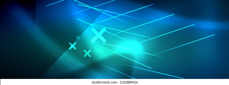 Neon leuchtende Techno-Linien, High-Tech-futuristische abstrakte Hintergrundvorlage mit Linien. Vektorgrafik