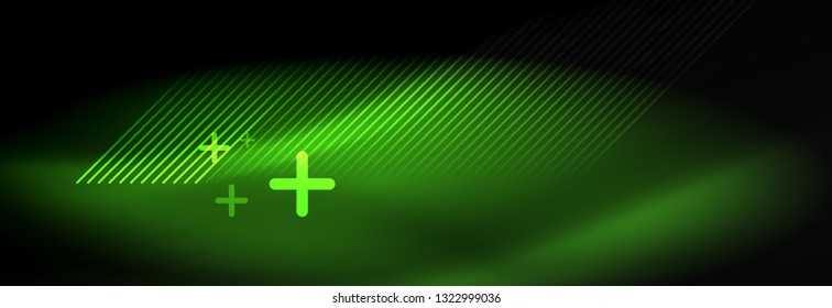 Líneas tecno brillantes neón, plantilla de fondo abstracto de alta tecnología futurista con líneas. Ilustración del vector