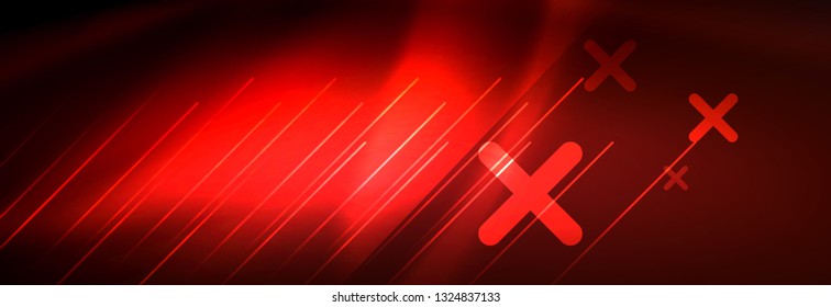 Neon leuchtende Techno-Linien, High-Tech-futuristische abstrakte Hintergrundvorlage mit Linien. Vektorgrafik