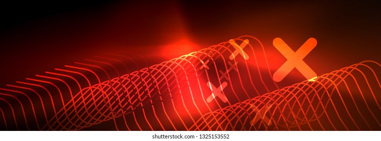 Líneas tecno brillantes de neón, plantilla de fondo abstracto de alta tecnología futurista con formas cuadradas