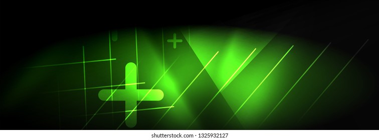Neon linhas de tecno brilhantes, modelo de fundo abstrato futurista de alta tecnologia com linhas. Ilustração vetorial