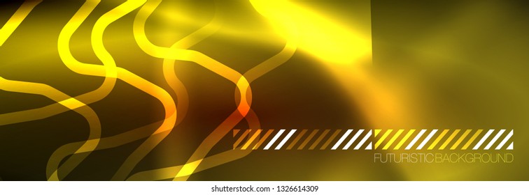 Neonleuchtende Techno-Linien, futuristisch abstrakte High-Tech-Hintergrundvorlage mit quadratischen Formen