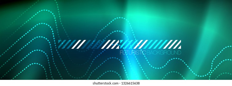 Líneas tecno brillantes de neón, plantilla de fondo abstracto de alta tecnología futurista con formas cuadradas