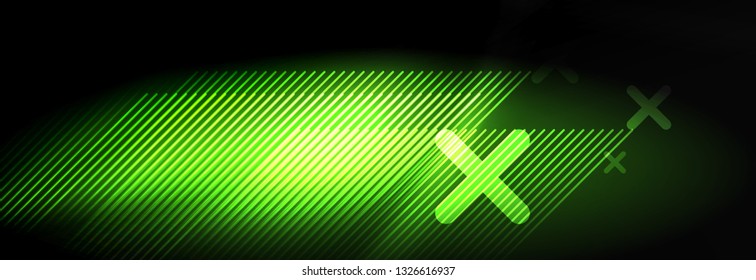 Neon glowing techno lines, hi-tech futuristic abstract background template with lines. Vector illustration