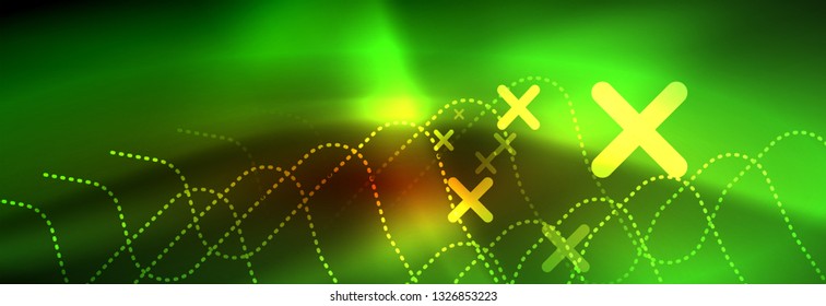 Líneas tecno brillantes de neón, plantilla de fondo abstracto de alta tecnología futurista con formas cuadradas