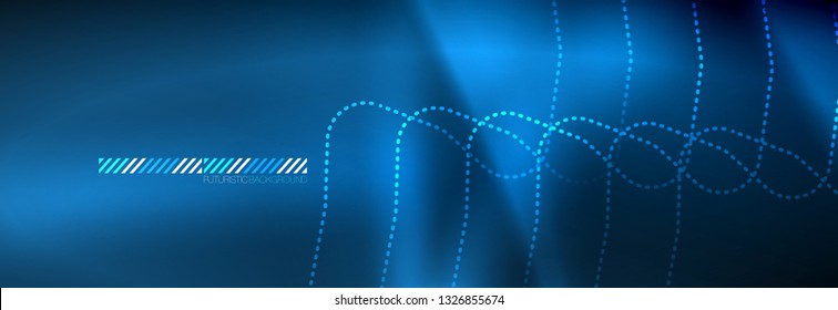 Líneas tecno brillantes de neón, plantilla de fondo abstracto de alta tecnología futurista con formas cuadradas