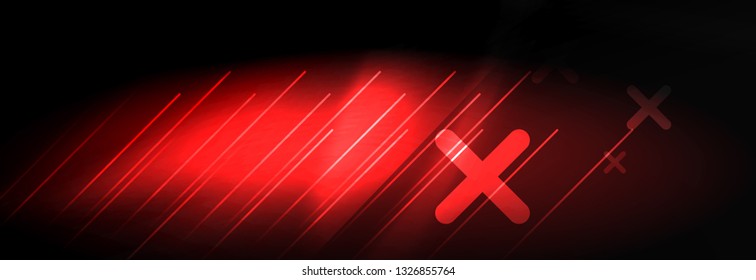 Líneas tecno brillantes neón, plantilla de fondo abstracto de alta tecnología futurista con líneas. Ilustración del vector