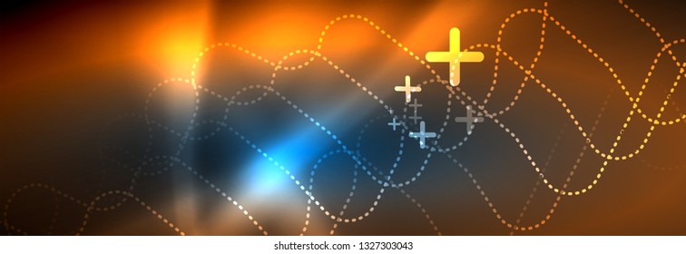 Neon glowing techno lines, hi-tech futuristic abstract background template with square shapes