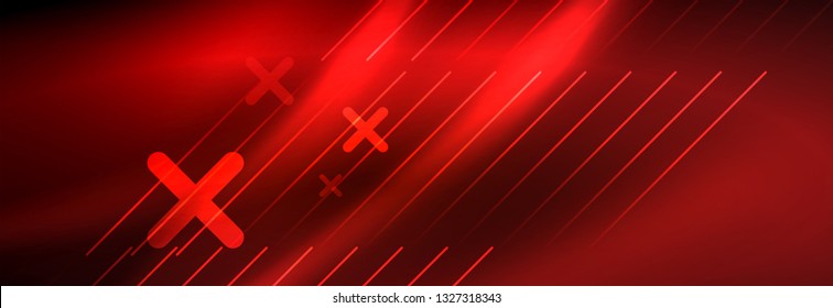 Neon leuchtende Techno-Linien, High-Tech-futuristische abstrakte Hintergrundvorlage mit Linien. Vektorgrafik