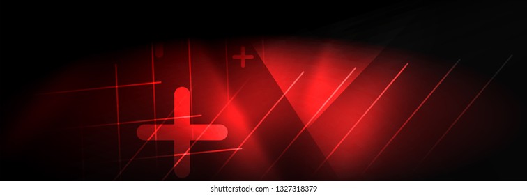 Neon glowing techno lines, hi-tech futuristic abstract background template with lines. Vector illustration