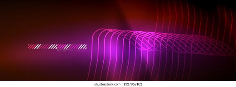 Neonleuchtende Techno-Linien, futuristisch abstrakte High-Tech-Hintergrundvorlage mit quadratischen Formen