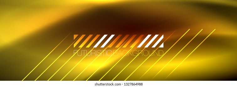 Neon glowing techno lines, hi-tech futuristic abstract background template with lines. Vector illustration