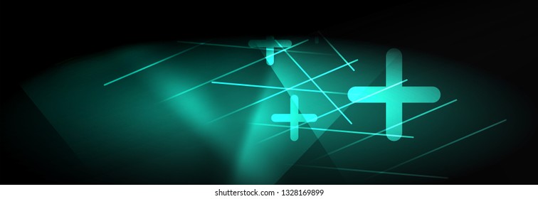 Líneas tecno brillantes neón, plantilla de fondo abstracto de alta tecnología futurista con líneas. Ilustración del vector