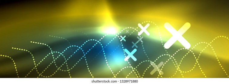 Líneas tecno brillantes de neón, plantilla de fondo abstracto de alta tecnología futurista con formas cuadradas