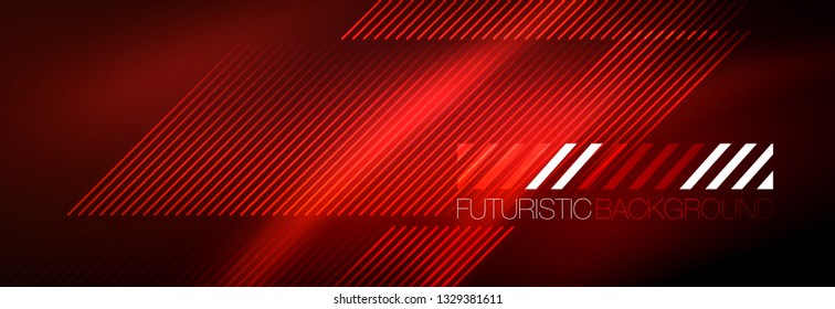 Neon leuchtende Techno-Linien, High-Tech-futuristische abstrakte Hintergrundvorlage mit Linien. Vektorgrafik