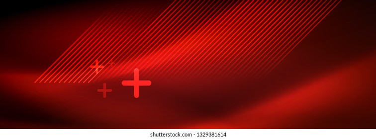 Líneas tecno brillantes neón, plantilla de fondo abstracto de alta tecnología futurista con líneas. Ilustración del vector