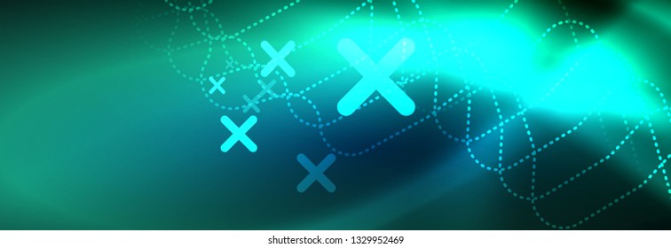 Neonleuchtende Techno-Linien, futuristisch abstrakte High-Tech-Hintergrundvorlage mit quadratischen Formen