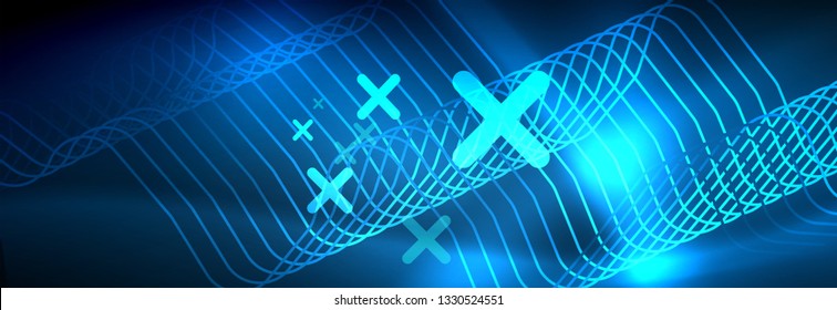 Neonleuchtende Techno-Linien, futuristisch abstrakte High-Tech-Hintergrundvorlage mit quadratischen Formen