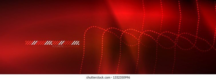 Neon glowing techno lines, hi-tech futuristic abstract background template with square shapes